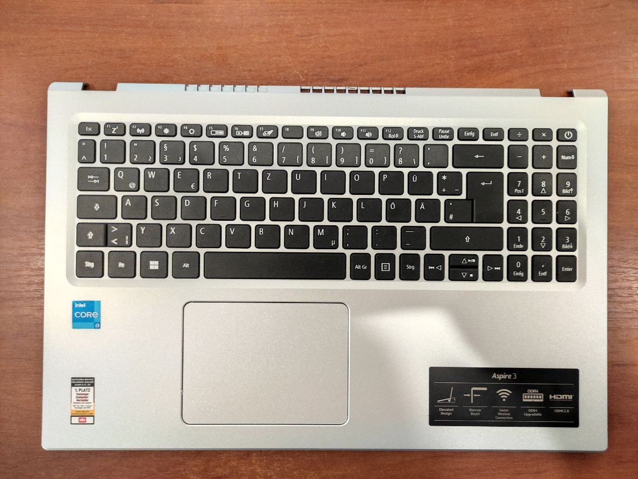 Топкейс для Acer Aspire 3 A315-58-3870 серый